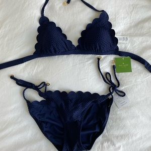 Never worn Kate Spade Navy Blue bikini set